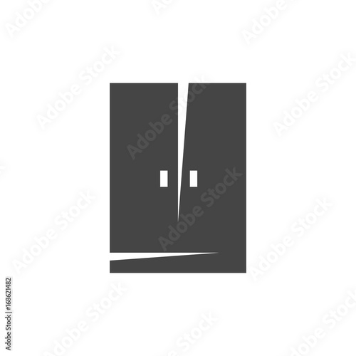 Wardrobe icon. Vector logo on white background