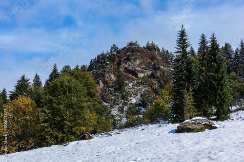 Winter landscape with Pieniny mountains, Poland photo