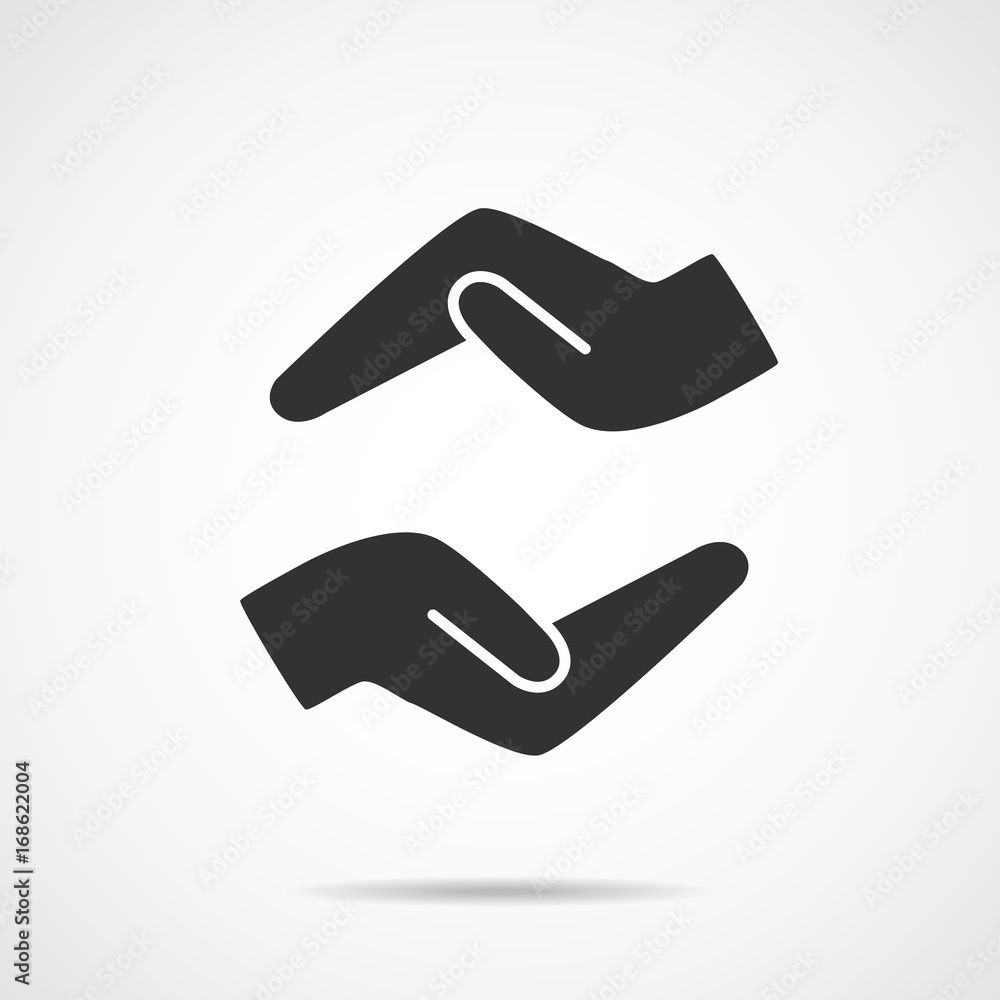protection and supporting hand icon vector protection and supporting hand icon vector