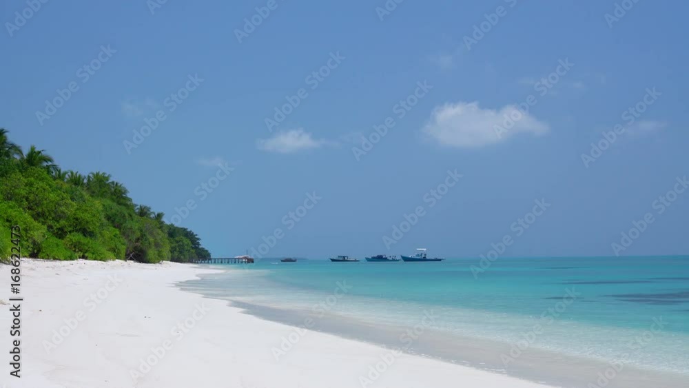 Perfect wild sandy Maldives beach with turquoise sea view, nobody, travel destinations Perfect wild sandy Maldives beach with turquoise sea view, nobody, travel destinations
