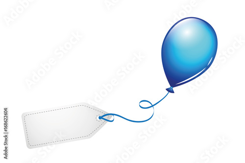 blauer luftballon mit anhänger