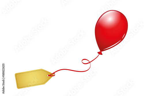 roter luftballon mit anhänger
