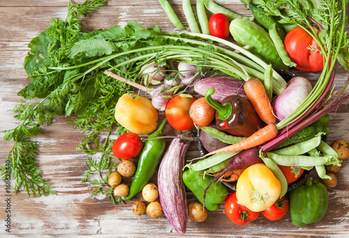 Assortment of raw fresh vegetables