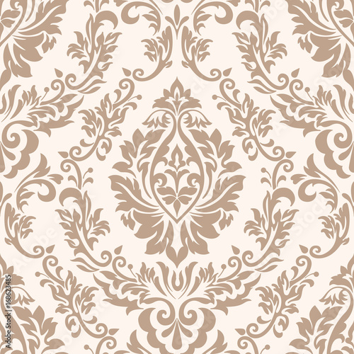 Vector damask seamless pattern element. Classical luxury old fashioned damask ornament, royal victorian seamless texture for wallpapers, textile, wrapping. Exquisite floral baroque template.