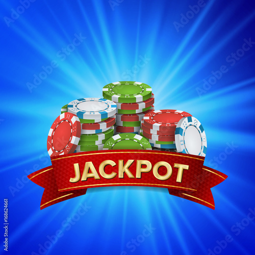 Jackpot Big Win Sign Vector Background. Design For Online Casino, Poker, Roulette, Slot Machines, Playing Cards, Mobile Game