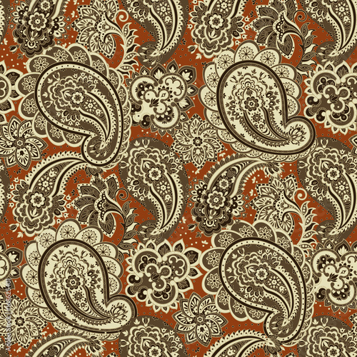 Paisley seamless pattern. Vintage floral wallpaper