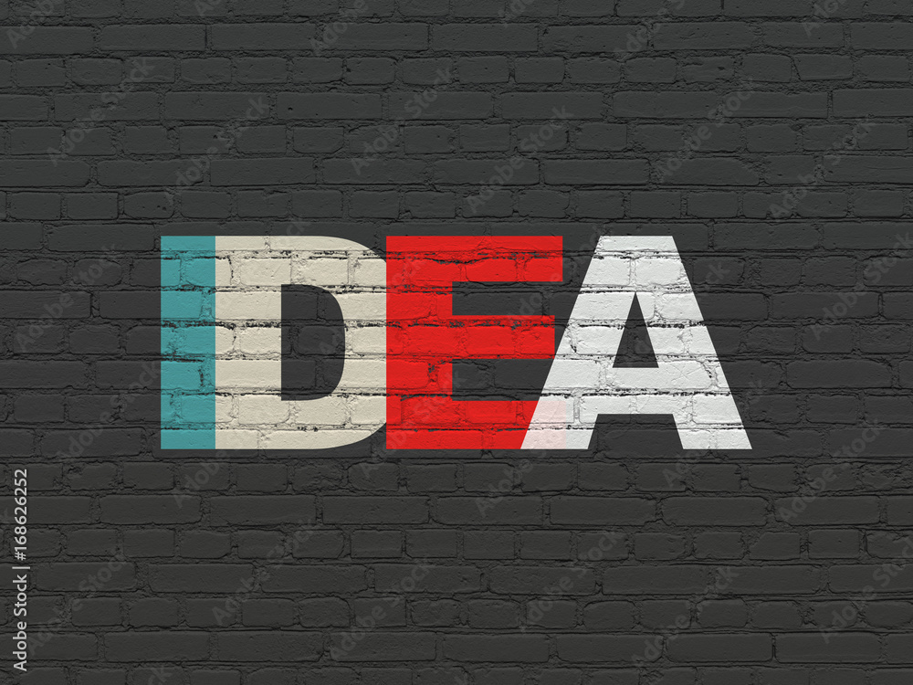 Obraz premium Advertising concept: Idea on wall background