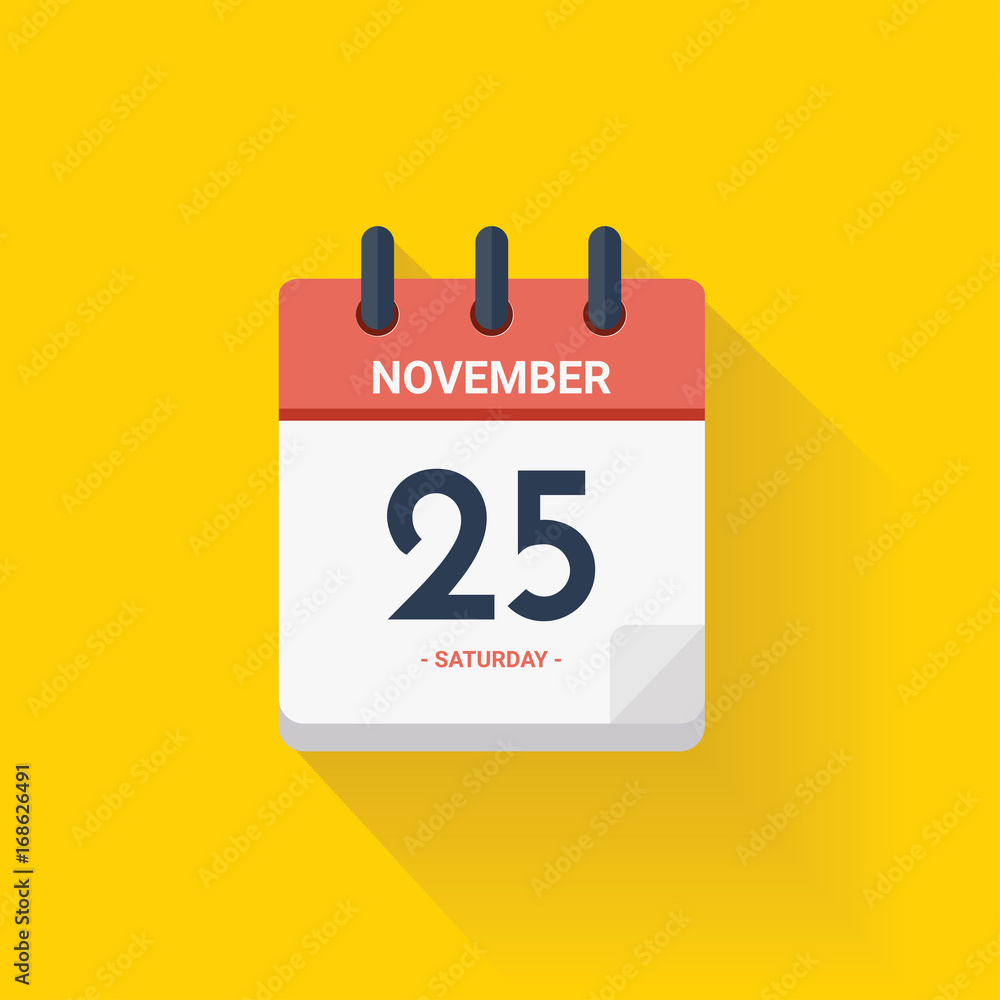 Day calendar with date November 25, 2017. Vector illustration. Day calendar with date November 25, 2017. Vector illustration.