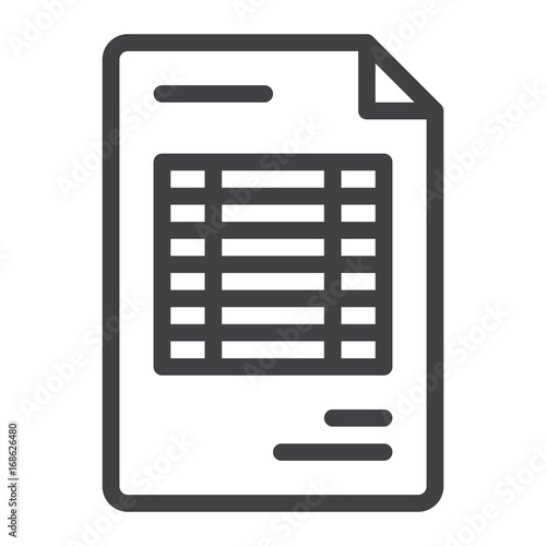 Document invoice line icon, outline vector sign, linear style pictogram isolated on white. Symbol, logo illustration. Editable stroke. Pixel perfect vector graphics