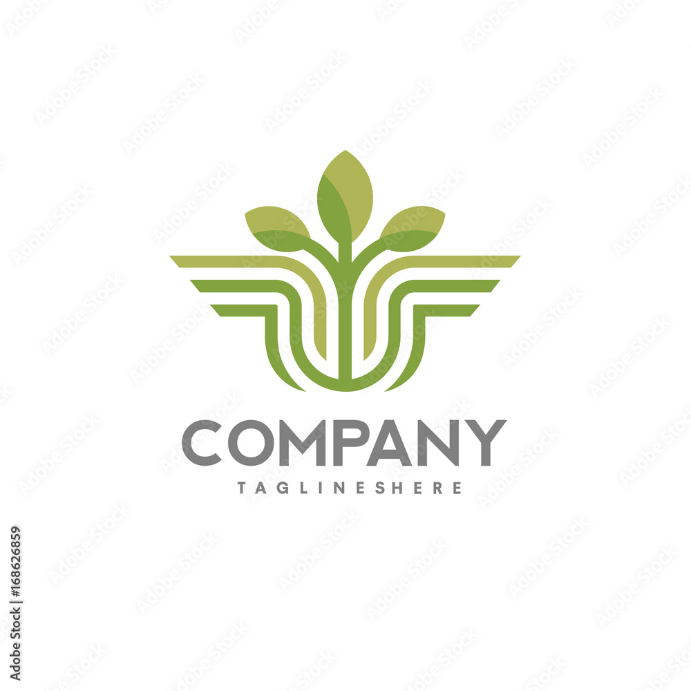 green leaf abstract line arrow Logo Icon Winged Design Symbol vector image green leaf abstract line arrow Logo Icon Winged Design Symbol vector image