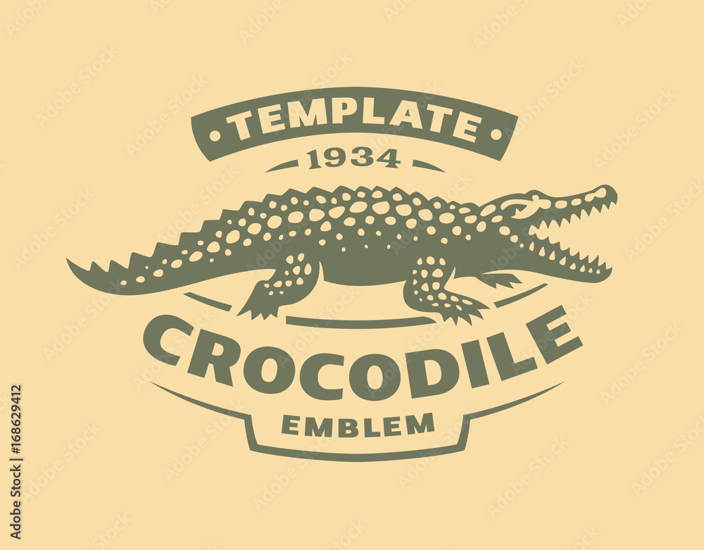 Crocodile logo - vector illustration. Alligator emblem design on
