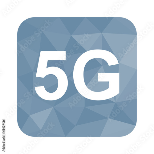 Low Poly Button - 5G-Symbol