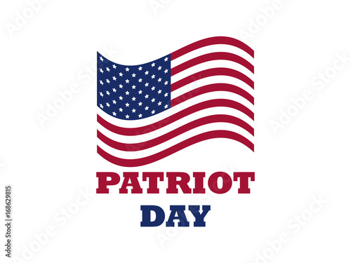 Patriot Day US flag on white background. Memorial day 9/11. Vector illustration
