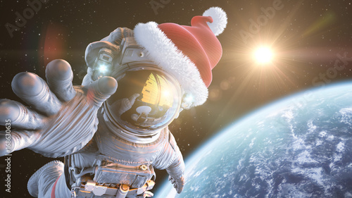 Fotografija Santa in space, 3d render