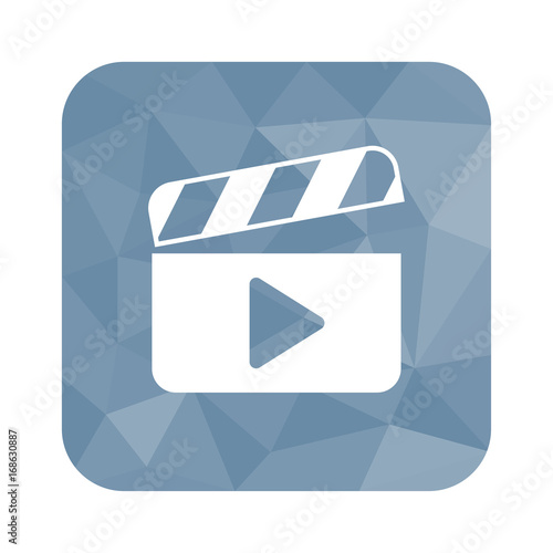 Low Poly Button - Filmklappe mit Play-Symbol