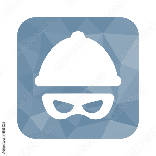Low Poly Button - Verbrecher-Symbol