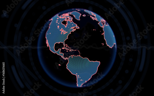 Digital earth. 3d render