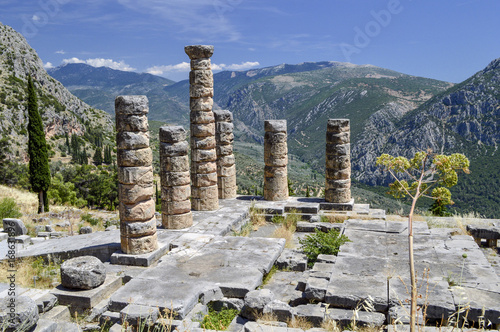 Ruins of the Temple of Apollo in Delphi.