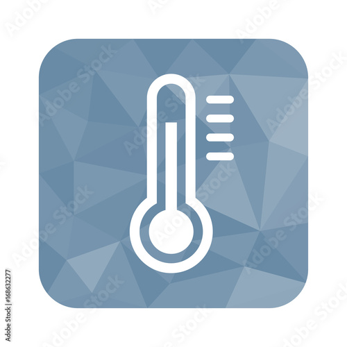 Low Poly Button - Thermometer-Symbol hoch