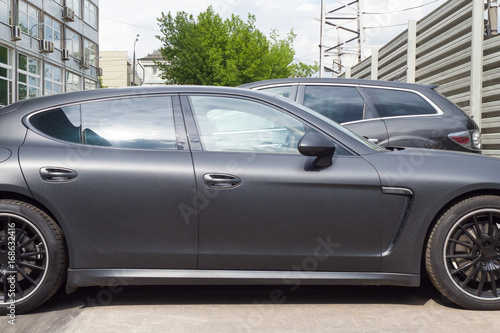 the gray car in the Parking lot closeup © sgonin