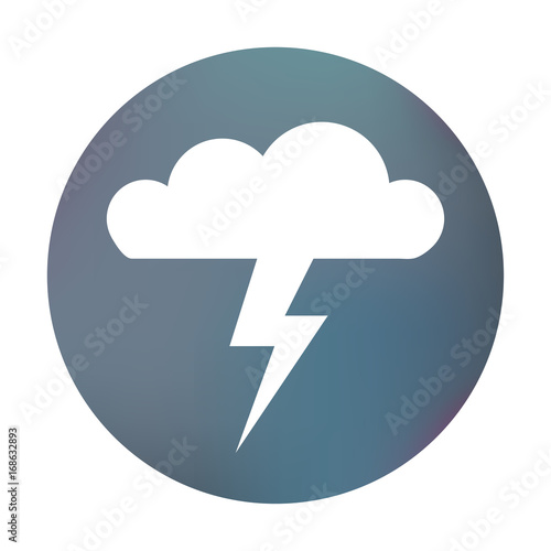 Farbiger Button - Gewitterwolke