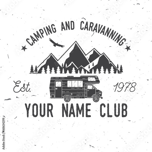 Camping and caravaning club. Vector illustration.