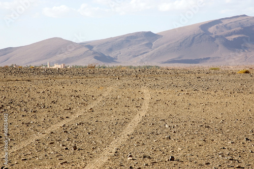 Flat desert landscape