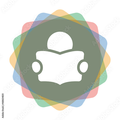 App Icon farbig Figur liest Zeitung