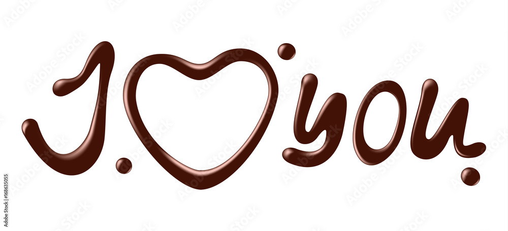 Chocolate words i love you, realistic vector illustration Chocolate words i love you, realistic vector illustration