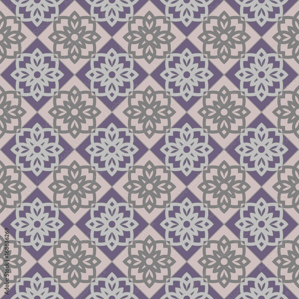 Seamless geometric pattern abstract with floral design. Seamless geometric pattern abstract with floral design.
