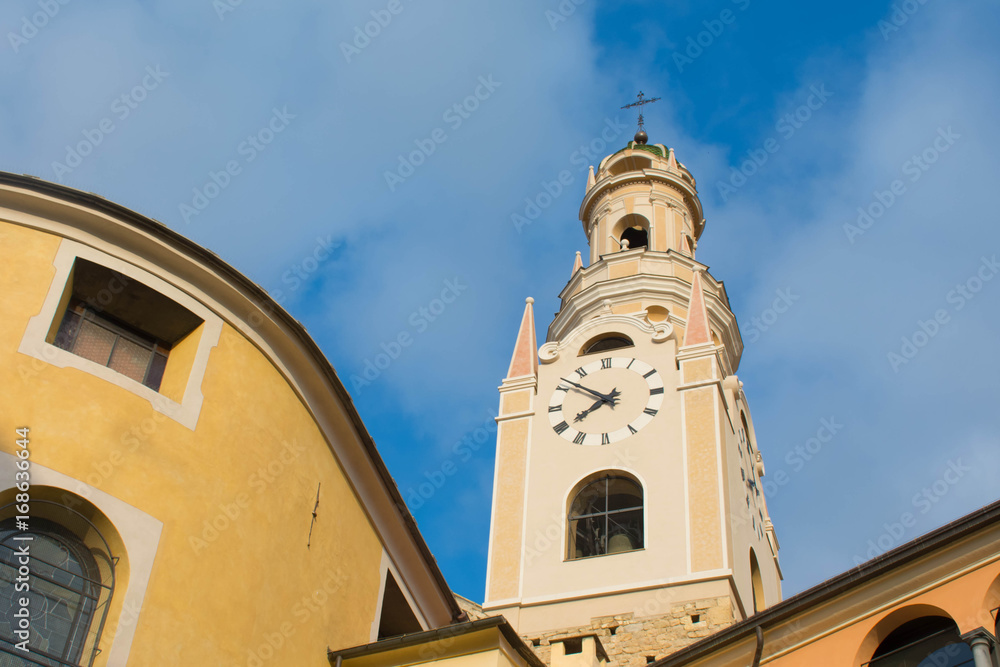 the bell tower of the cathedral of san siro in san remo