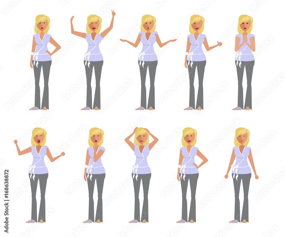 Set of woman expression