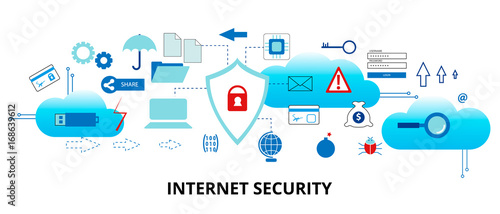 Infographic concept of internet security
