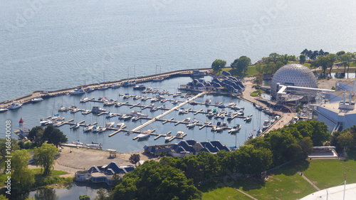 Photography Aerial View of Ontario Place, Amusement Park in Toronto, Canada