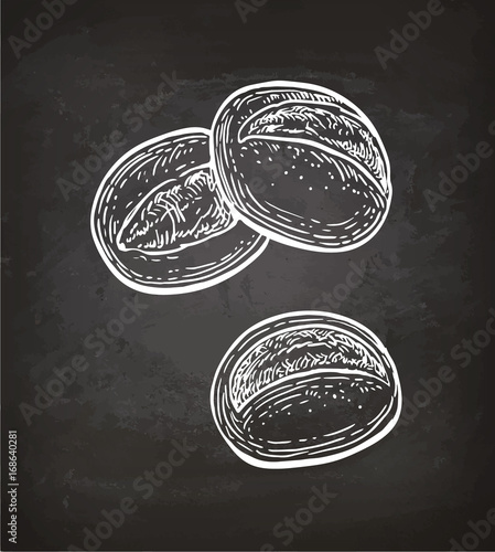 Chalk sketch of buns