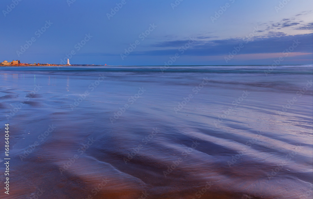 Lighthouse on the Caspian coast near Baku at sunrise Lighthouse on the Caspian coast near Baku at sunrise