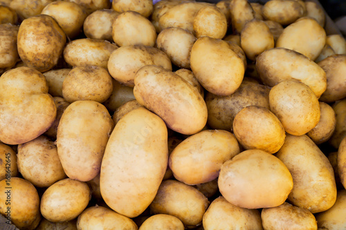 Pile of new potatoes, close up