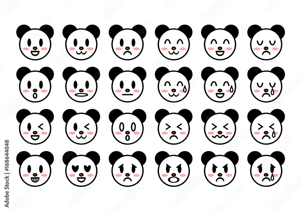 パンダ 表情 アイコン イラスト Stock Vector Adobe Stock