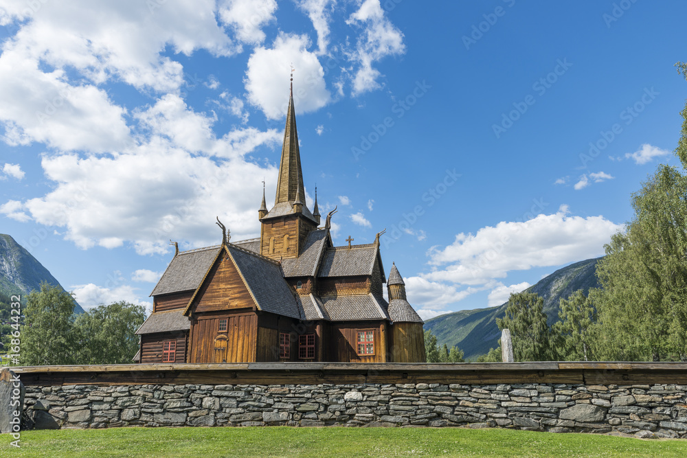 the stave church in Lom