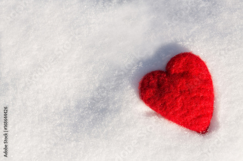 Valentines Day Love Heart In Snow Horizontal