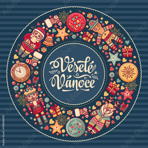 Vesele vanoce -  greeting cards. Xmas in the Czech Republic. 