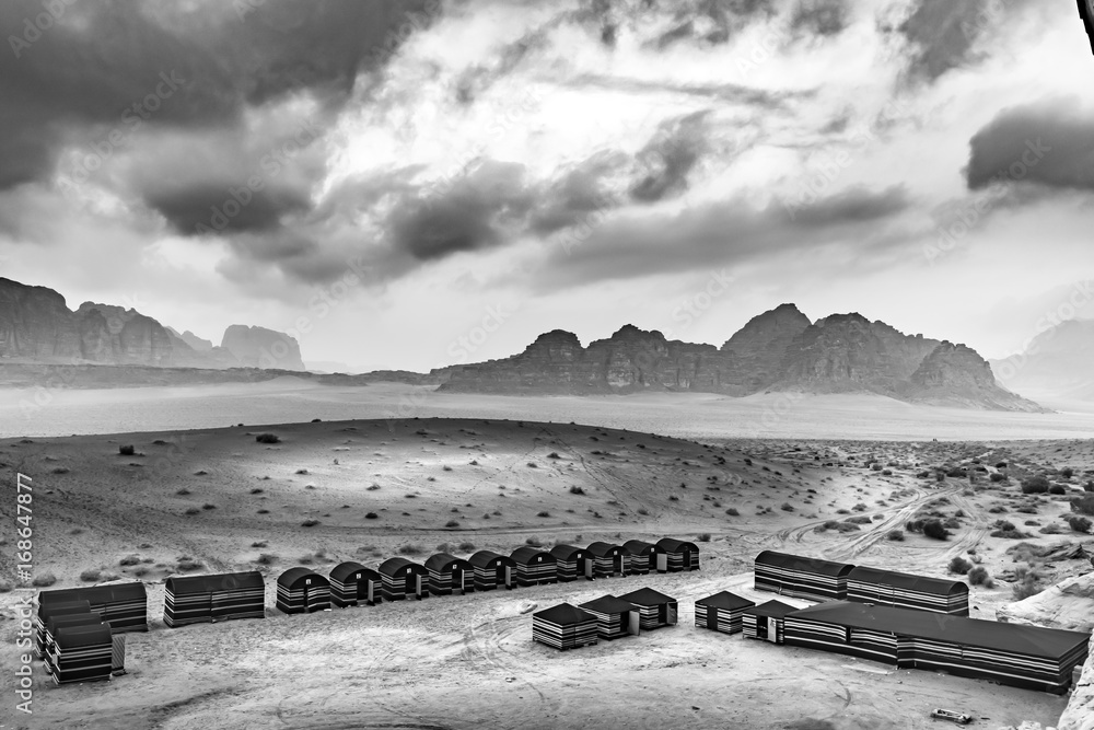 Obraz premium Jordanien-Wadi Rum-Beduinendorf