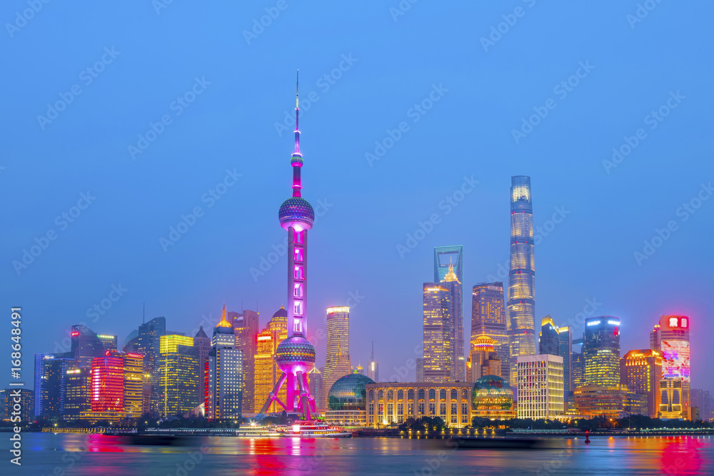 Fototapeta premium Architectural scenery and skyline of Shanghai