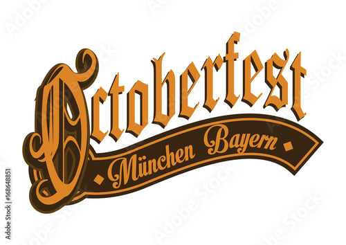 Octoberfest gothic calligraphic hand lettering.