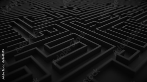 Black labyrinth background with dof focus photo