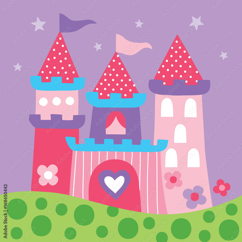 Tale princess castle vector illustration