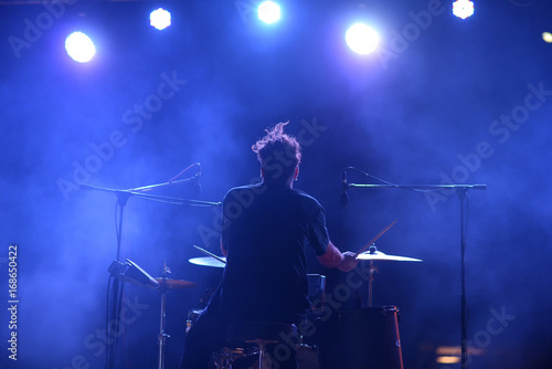 Fototapet drummer in live performance