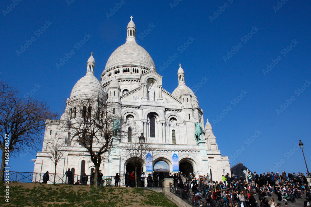 Sacre-Coeur Basilica (Basilica of the Sacred Heart) in Paris, France 