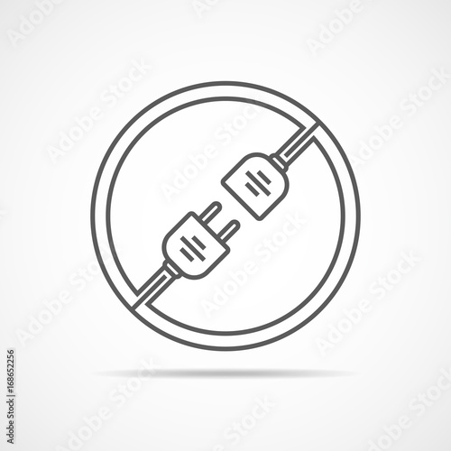 Wire plug and socket icon. Vector illustration.