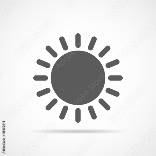 Gray sun icon. Vector illustration